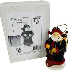 VTG 2001 The Memory Company Miami Heat Santa Christmas Ornament